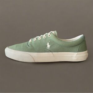 Ralph Lauren Green‎ Keaton Pony Low-top Sneakers in Canvas